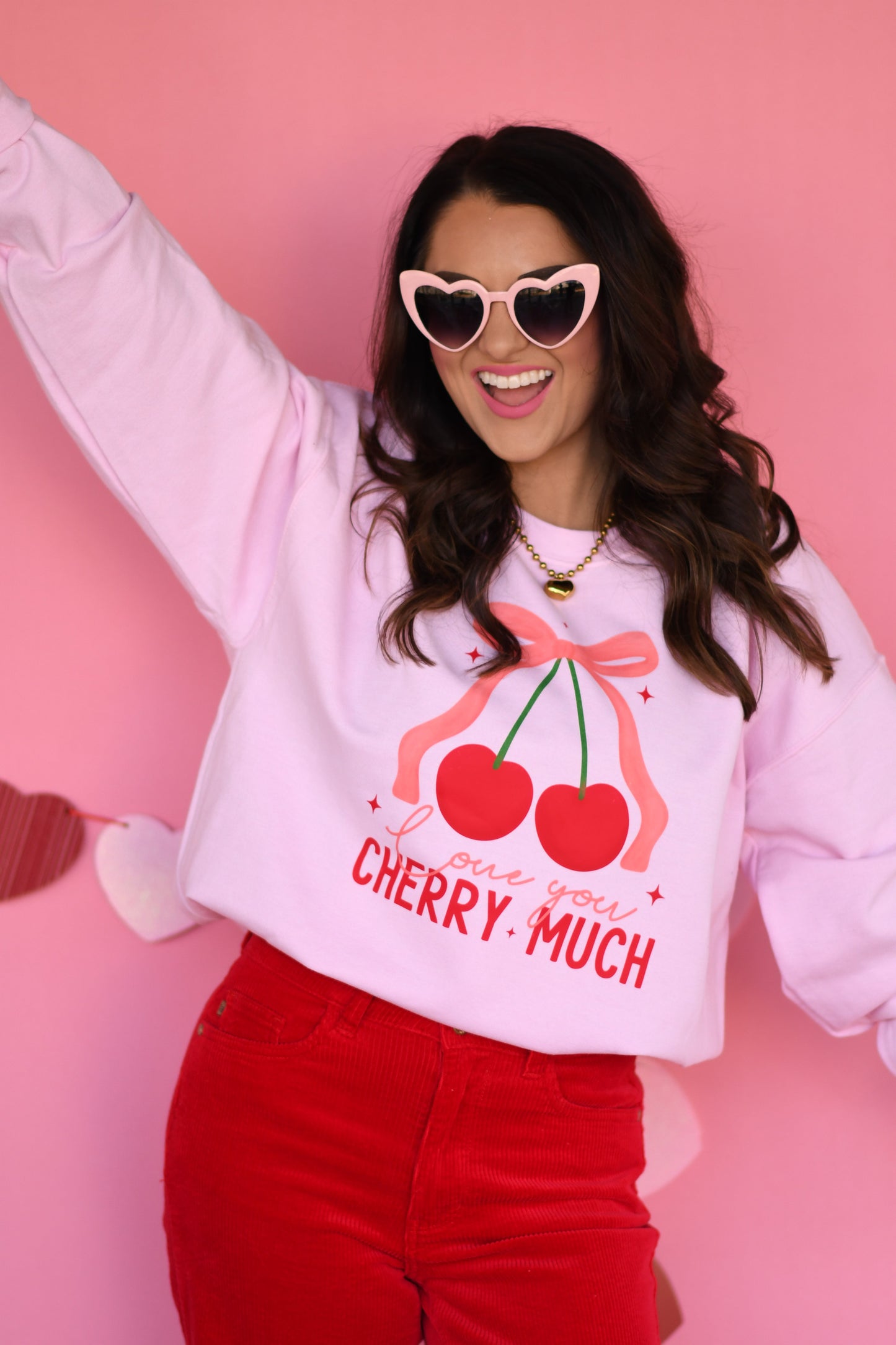 I Love You Cherry Much Cherry Bow Sweatshirt