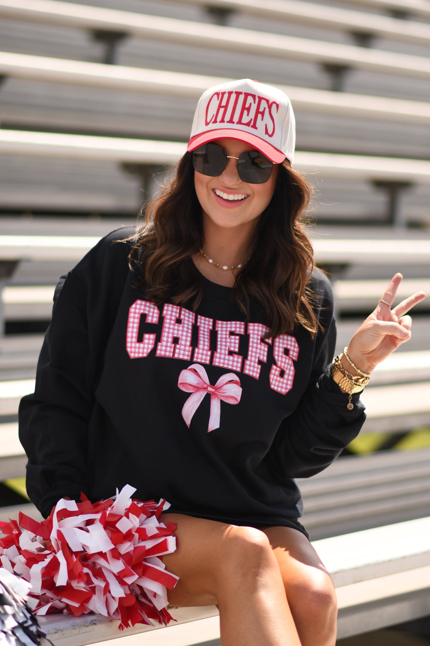 Chiefs Gingham Bow Sweatshirt