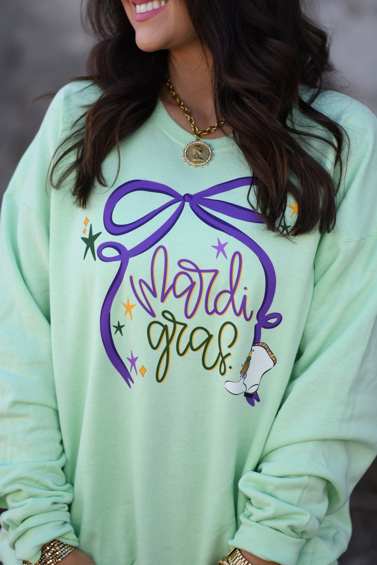 Mardi Gras Bow Sweatshirt/Tee