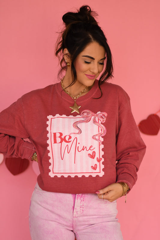 Red Be Mine Stamp Long Sleeve/Short Sleeve Tee