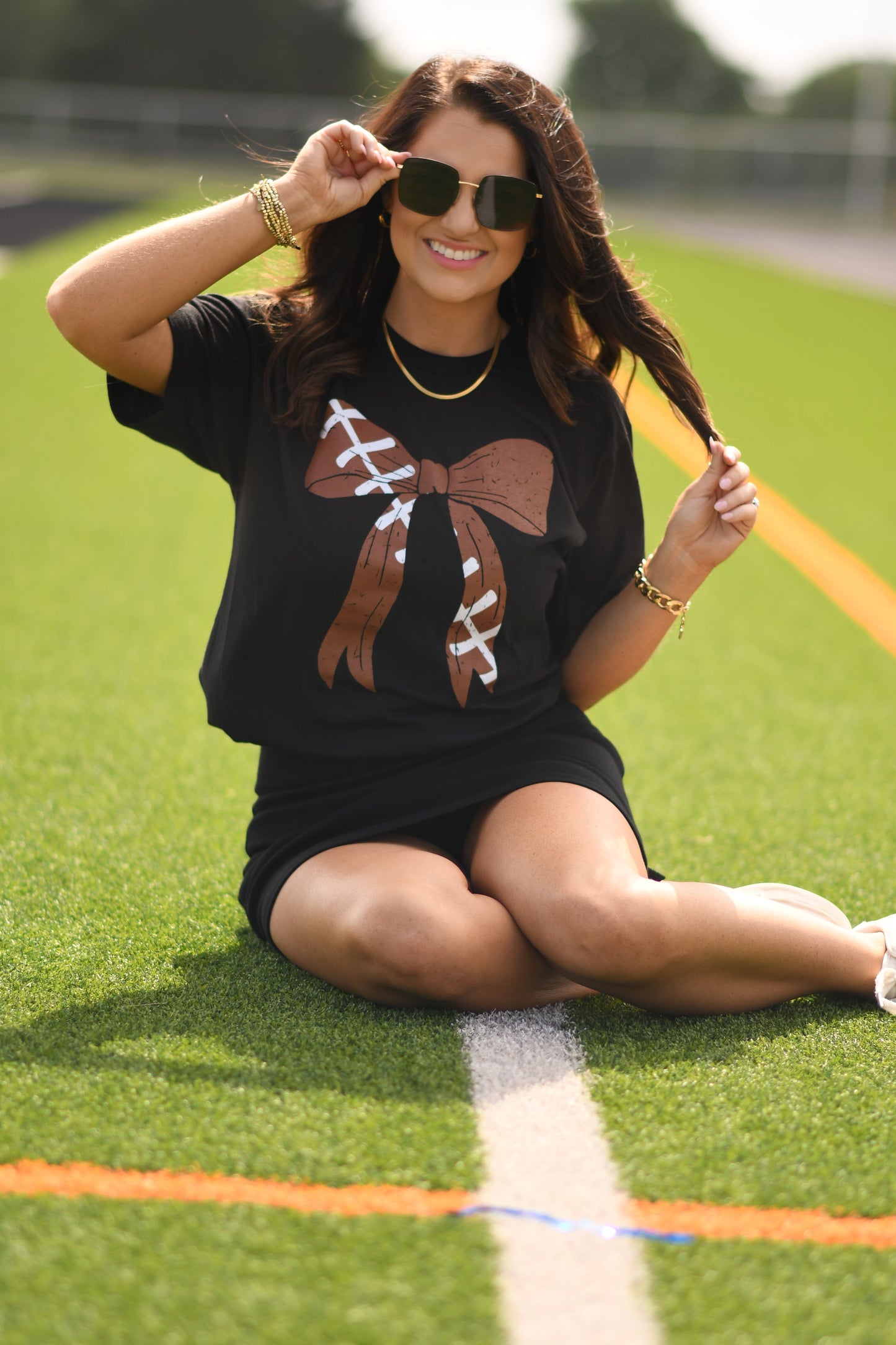 **SALE** RTS Football Bow Tee