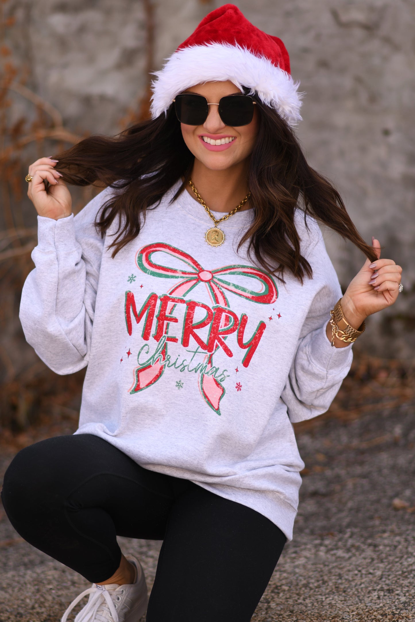 Merry Christmas Bow Tee / Sweatshirt