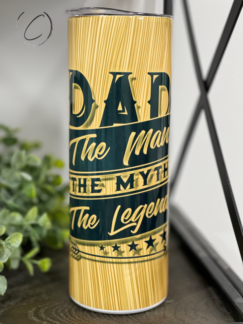 Dad The Man, Myth, Legend 20oz Skinny Tumbler