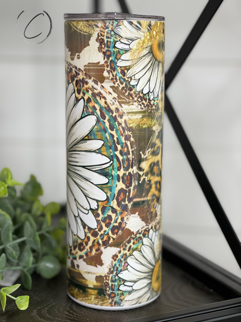 Daisy Leopard 20oz Skinny Tumbler