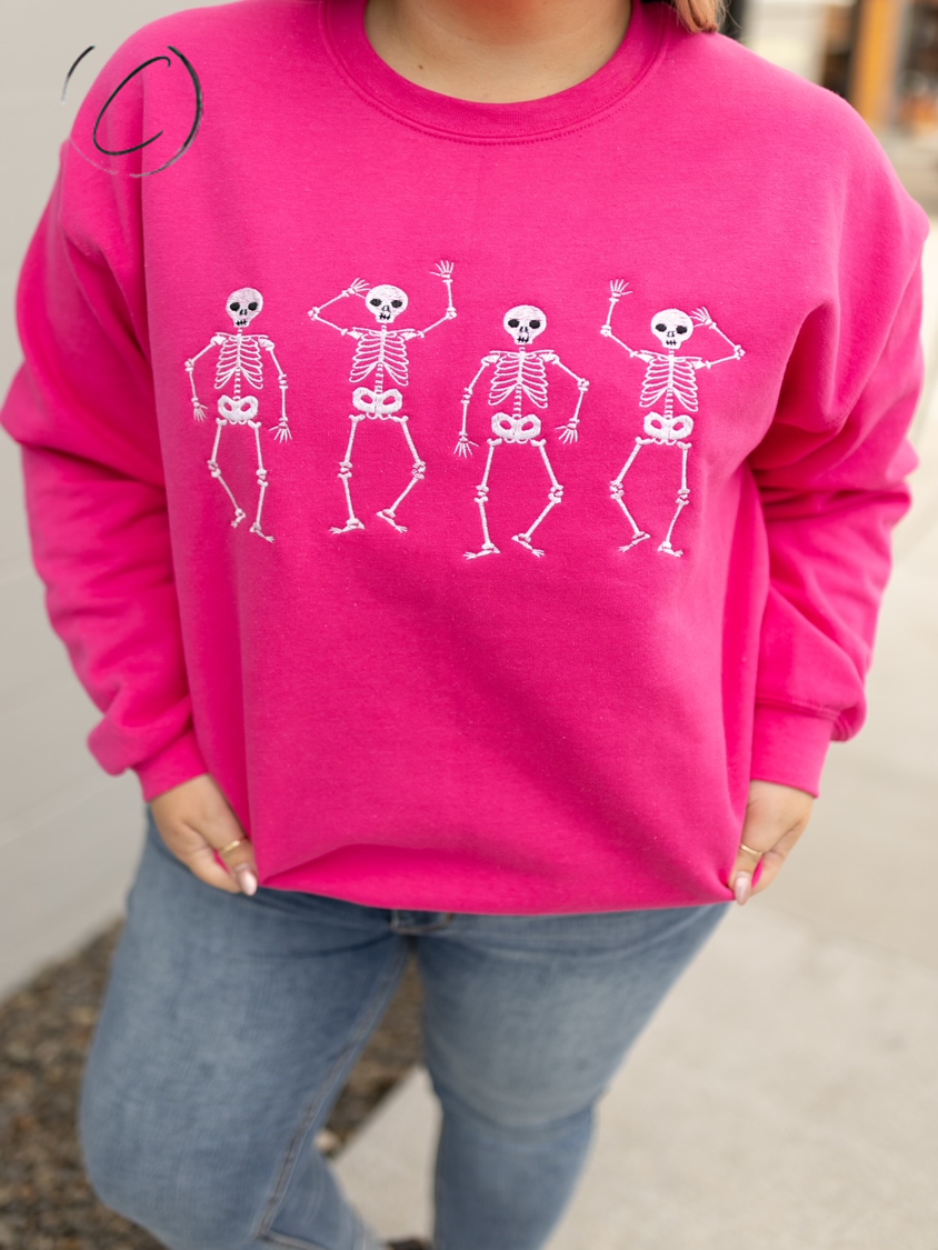 Dancing Skelly's Embroidered Sweatshirt