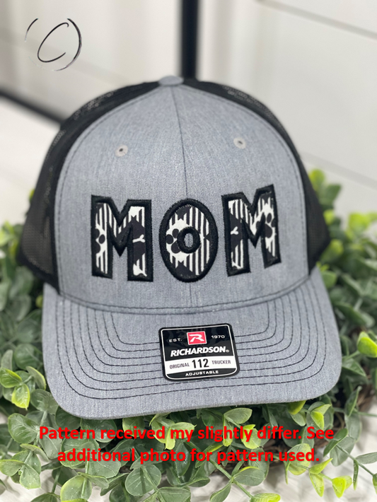 Adult Dog Mom Embroidered Applique Snapback Hat