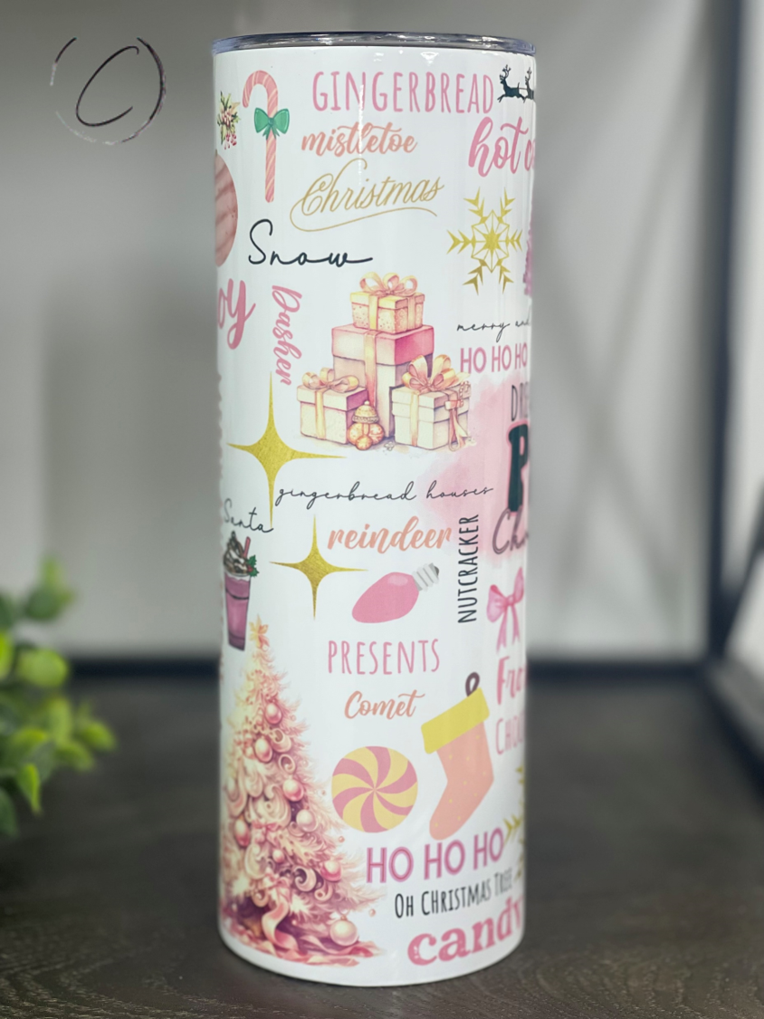 Dreaming Of A Pink Christmas 20oz Skinny Tumbler