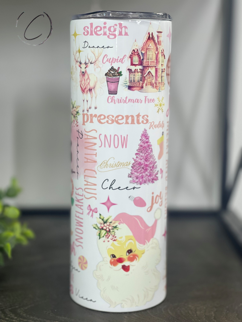 Dreaming Of A Pink Christmas 20oz Skinny Tumbler