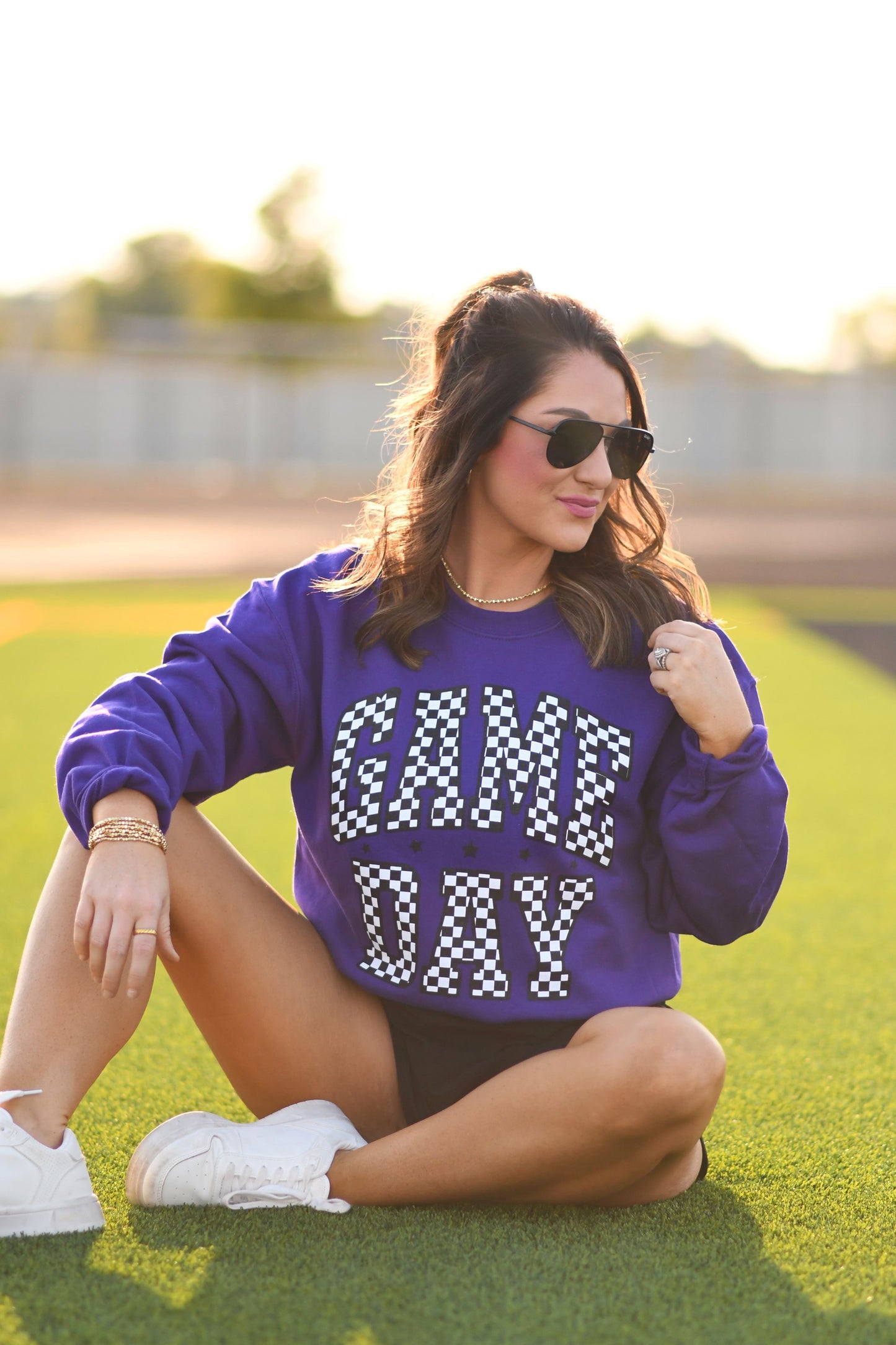 RTS Purple Checkered Game Day Sweatshirt