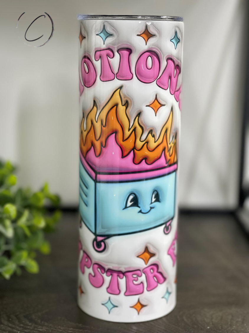 Emotional Dumpster Fire Inflated 20oz Skinny Tumbler