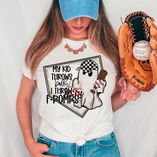 My Kid Throws Balls I Throw F-Bombs Baseball - Tee