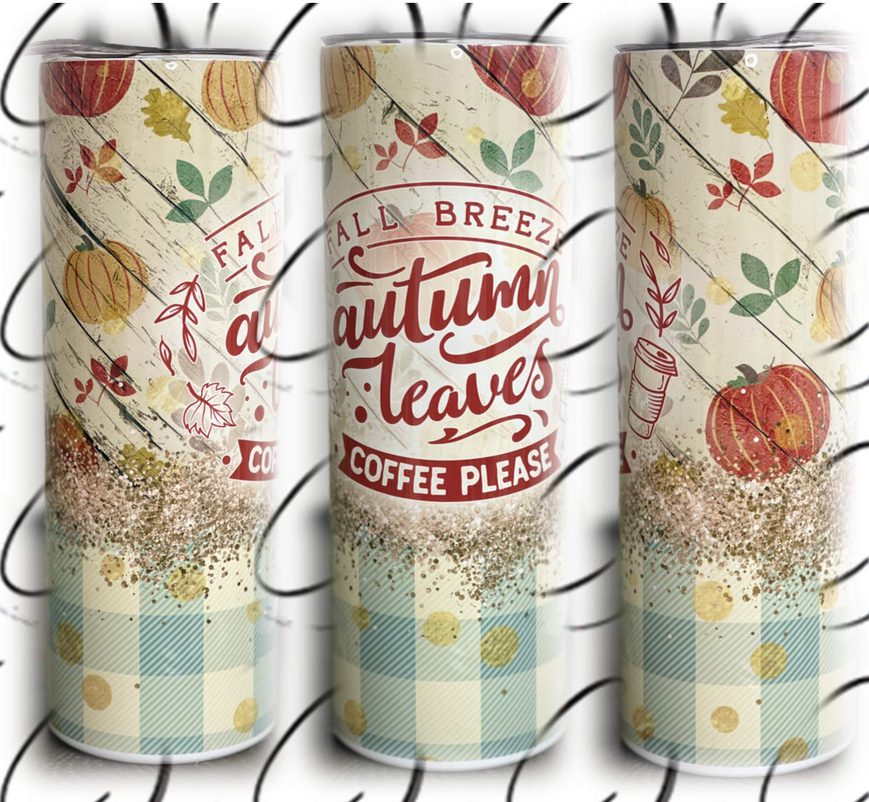 Fall Breeze, Autumn Leaves, Coffee Please 20oz Skinny Tumbler