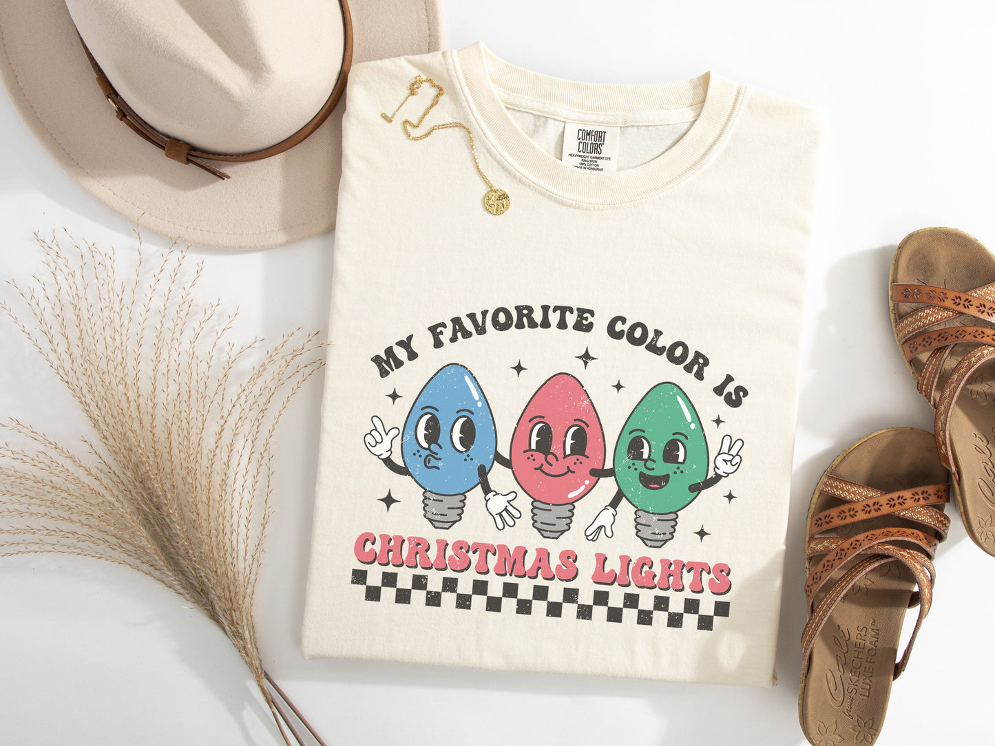 Favorite Color Is Christmas Lights Graphic Tee