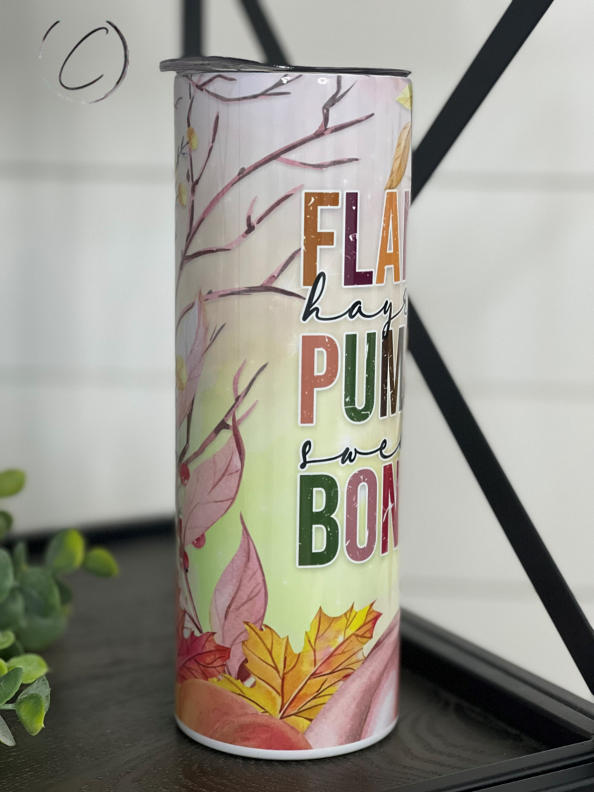 Flannels, Pumpkins, Bonfires 20oz Skinny Tumbler