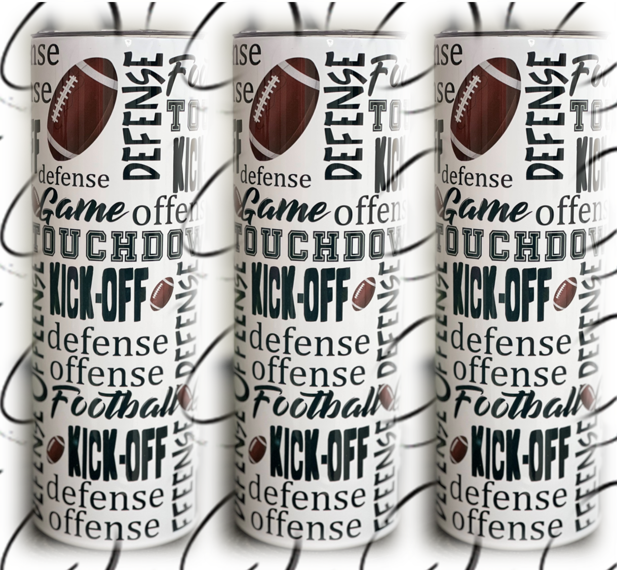 Football Terms 20oz Skinny Tumbler