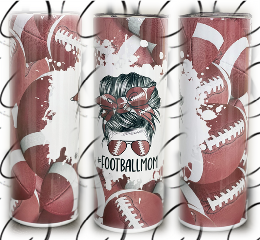 #Footballmom 20oz Skinny Tumbler