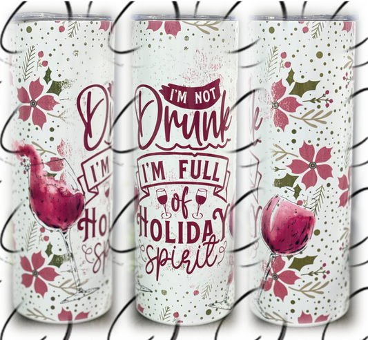 Full Of Holiday Spirit 20oz Skinny Tumbler