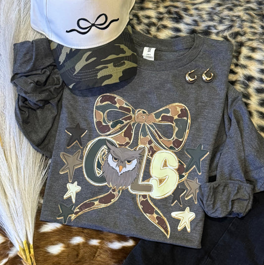 Owls Camo Bow Tee / Long Sleeve