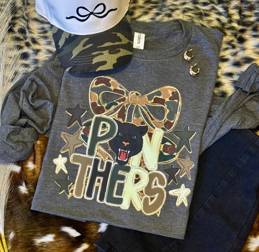 Panthers Camo Bow Tee / Long Sleeve