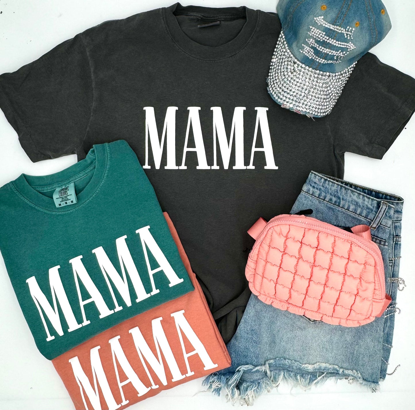 Mama White Puff Tees