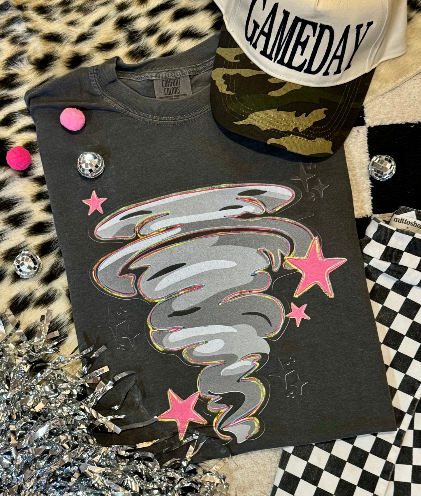 Tornadoes Pink Star Mascot Tee