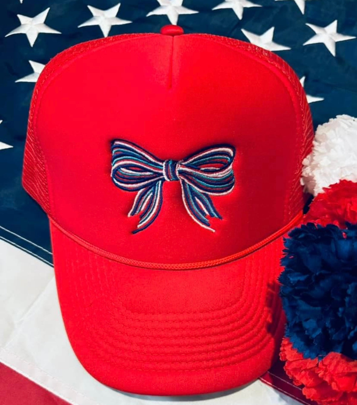 **SALE** RTS Patriotic Bow Trucker Hat