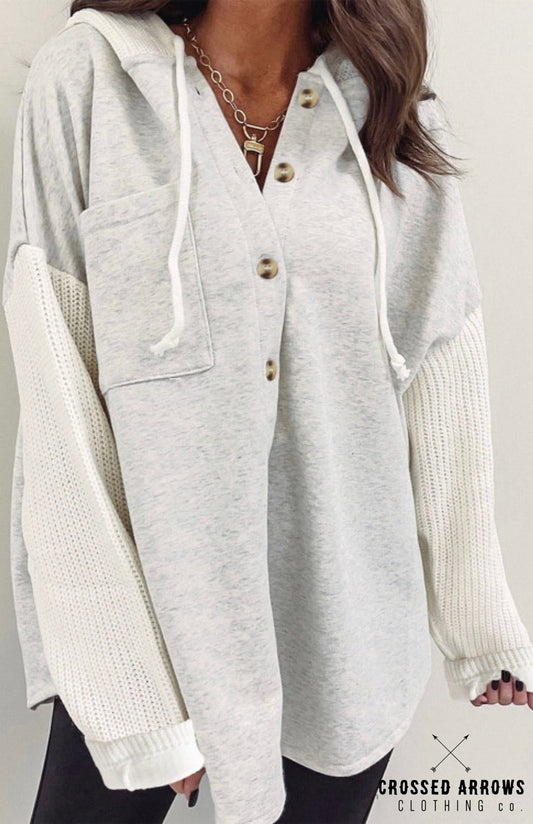 Grey hooded pullover