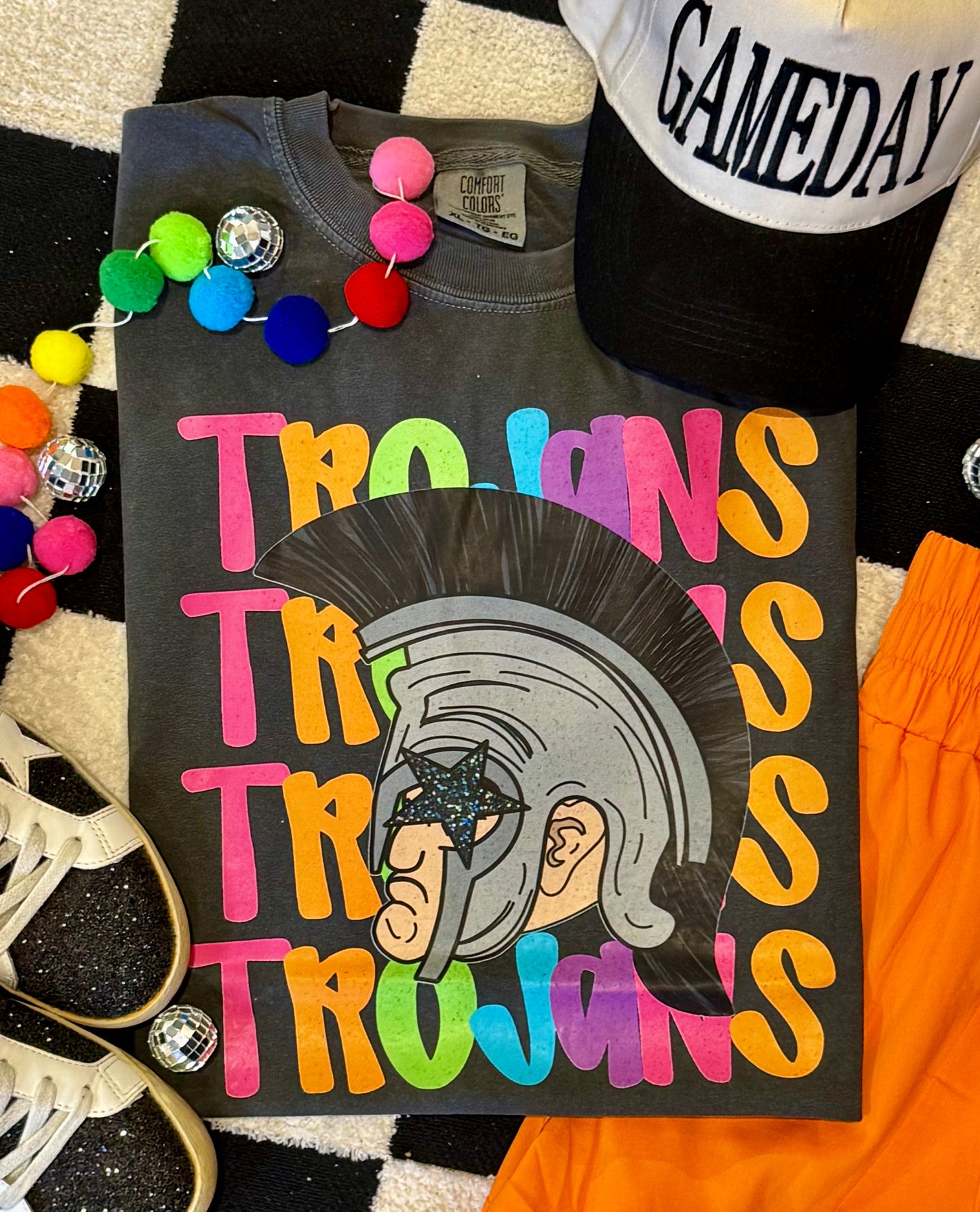 Trojans Neon Mascot Tee