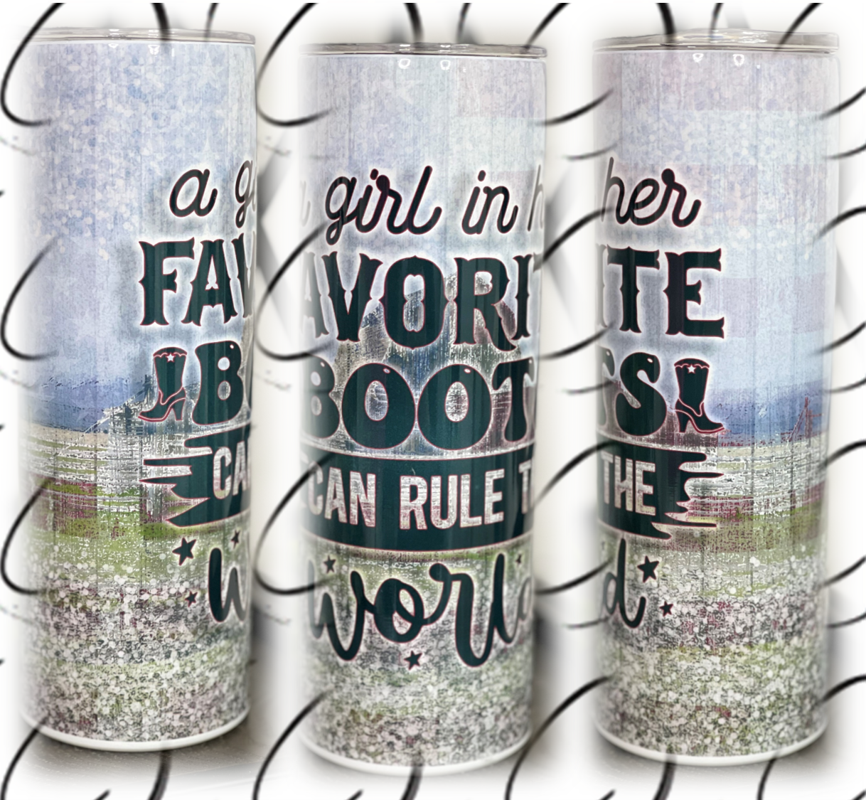 Girl & Her Fav Boots 20oz Skinny Tumbler