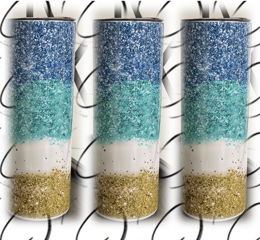 Glitter Ocean 20oz Skinny Tumbler