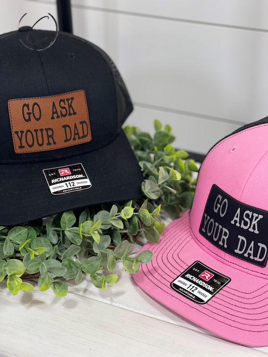 Adult Go Ask Your Dad Patch Snapback Hat