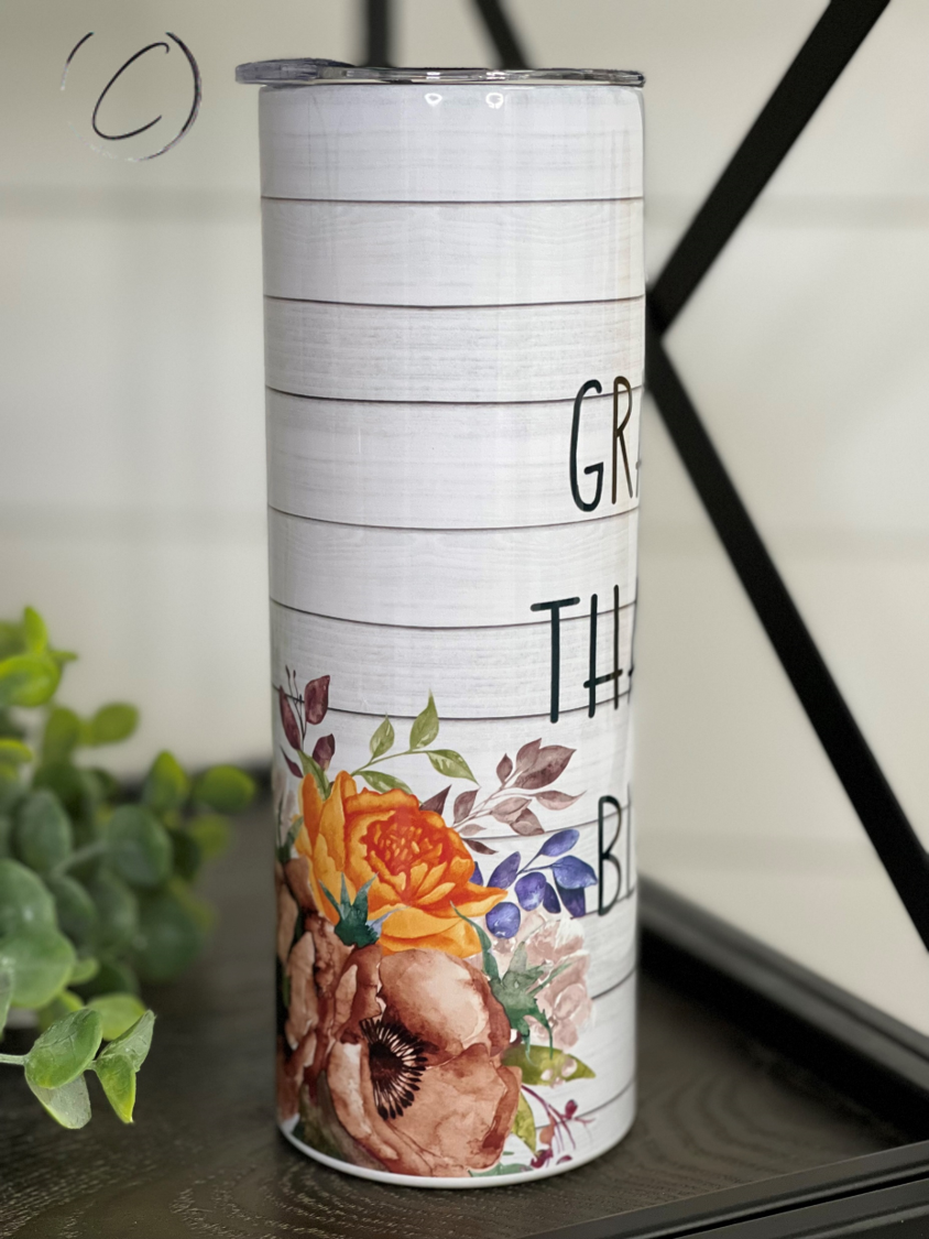 Grateful, Thankful, Blessed 20oz Skinny Tumbler Bundle