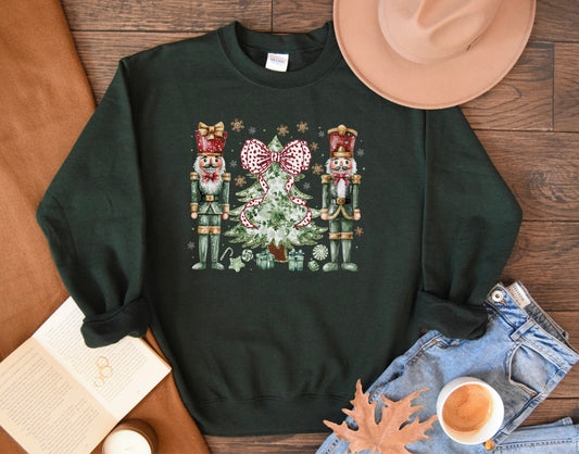 Green & Gold Nutcracker Christmas Tree Sweatshirt