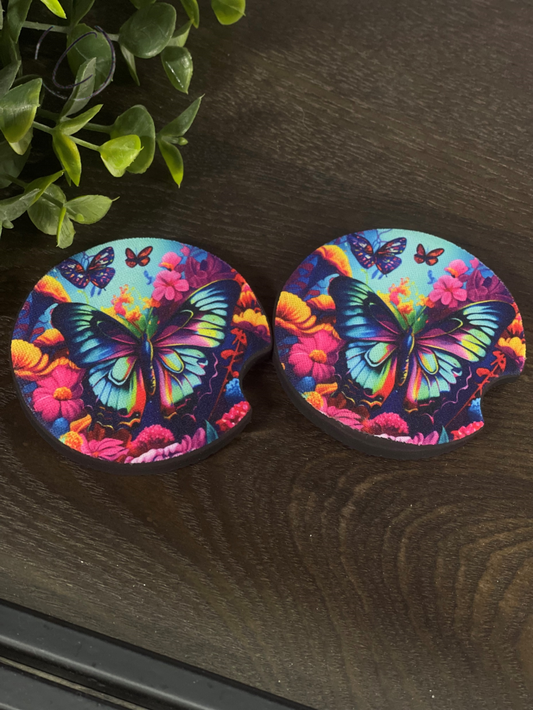 Groovy Butterfly Car Coaster Set