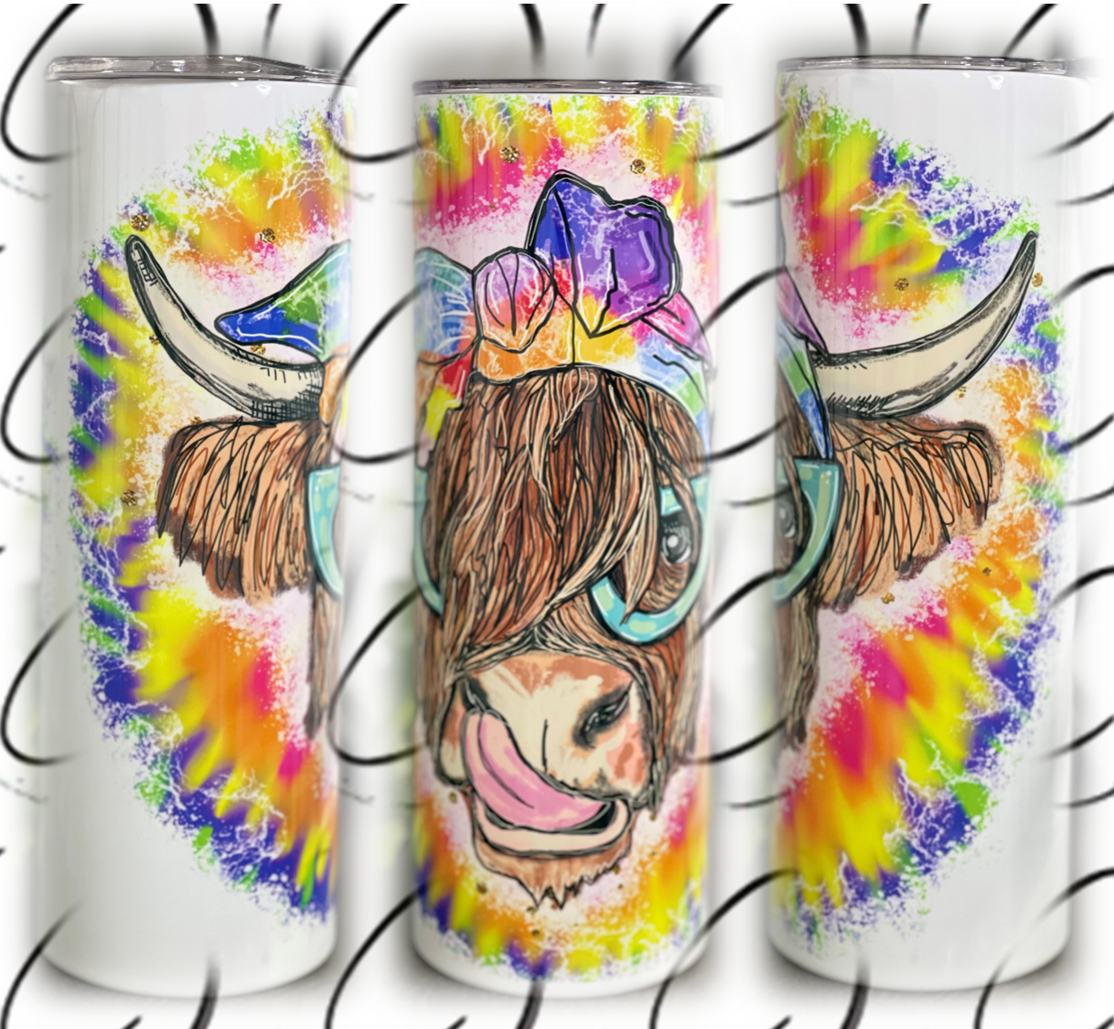 Groovy Highland Cow 20oz Skinny Tumbler