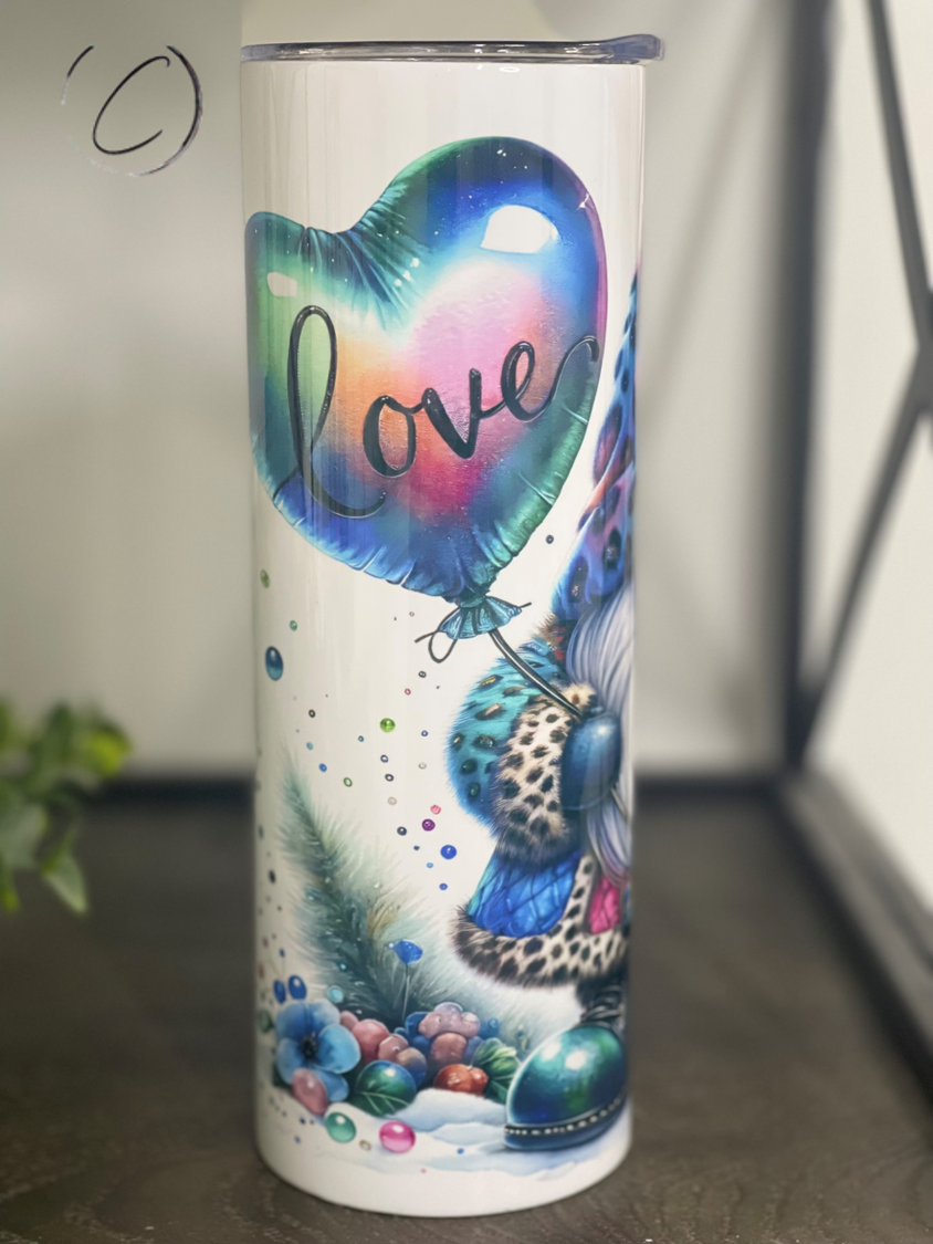 Groovy Love Gnome 20oz Skinny Tumbler