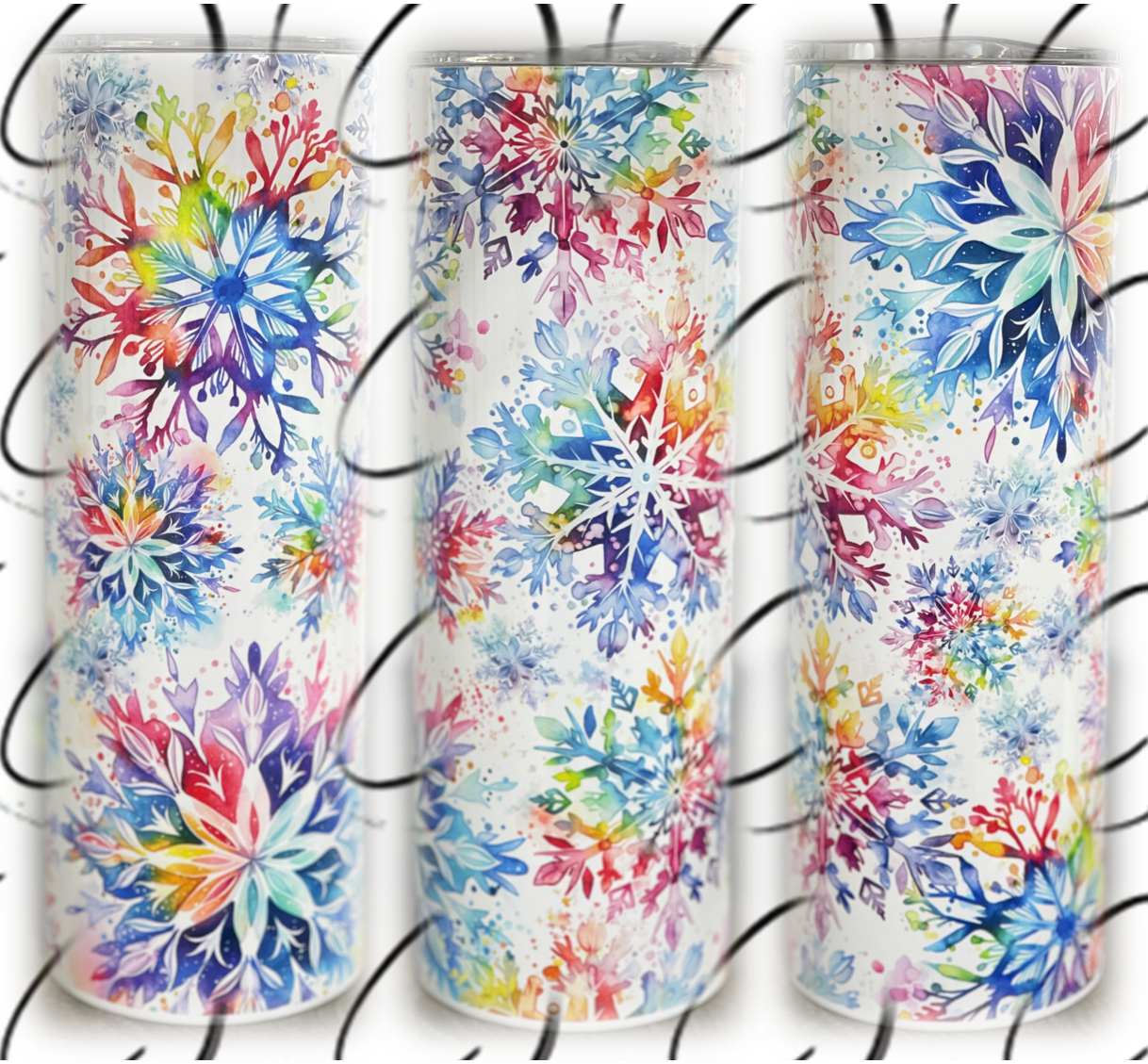 Groovy Snowflakes 20oz Skinny Tumbler