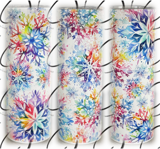 Groovy Snowflakes 20oz Skinny Tumbler