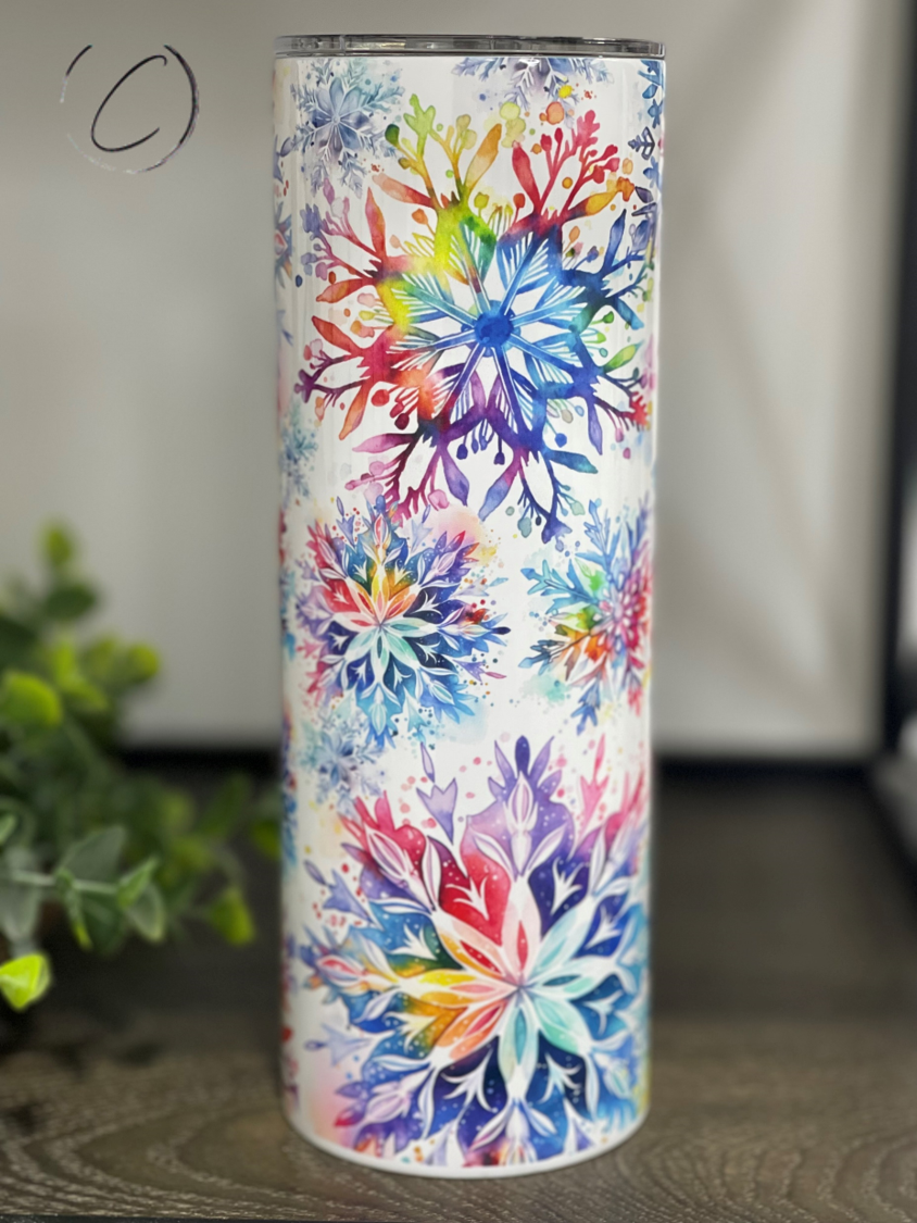 Groovy Snowflakes 20oz Skinny Tumbler