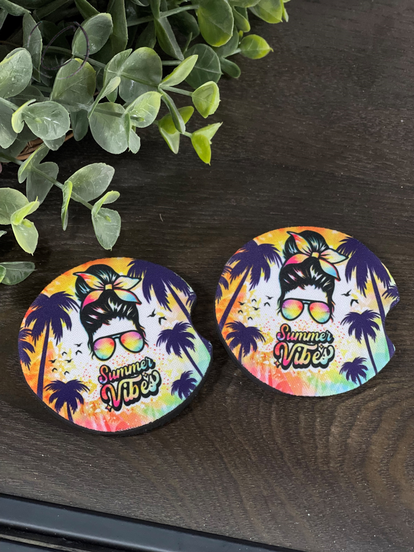 Groovy Summer Vibes Car Coaster Set