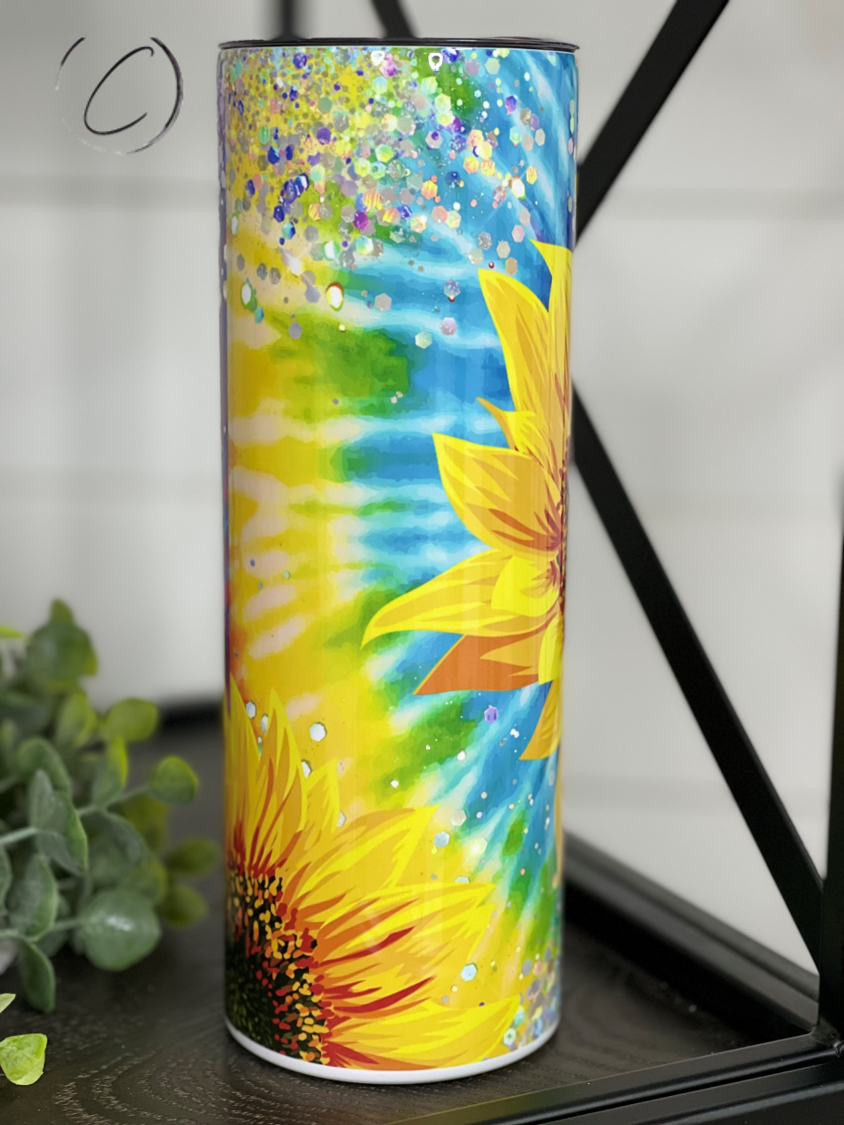 Groovy Sunflower 20oz Skinny Tumbler