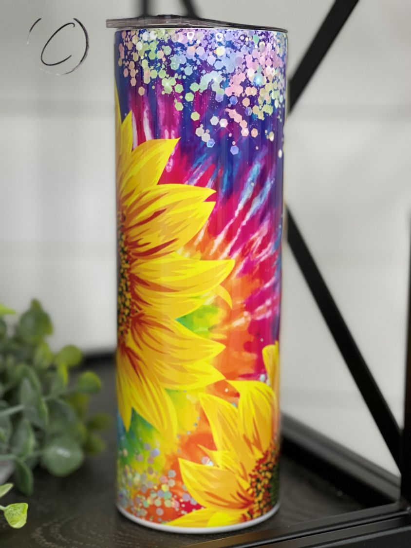 Groovy Sunflower 20oz Skinny Tumbler