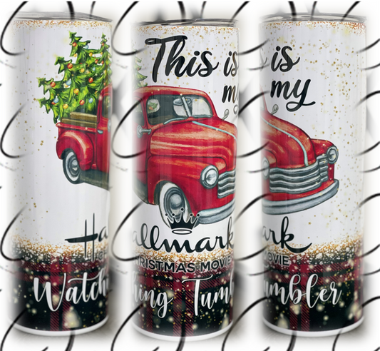 Hallmark Christmas Movie Watching 20oz Skinny Tumbler