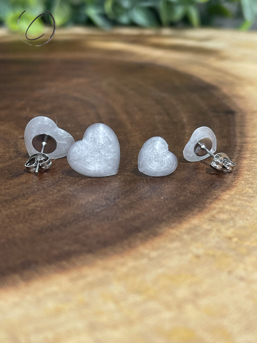 Heart Translucent Stud Earrings