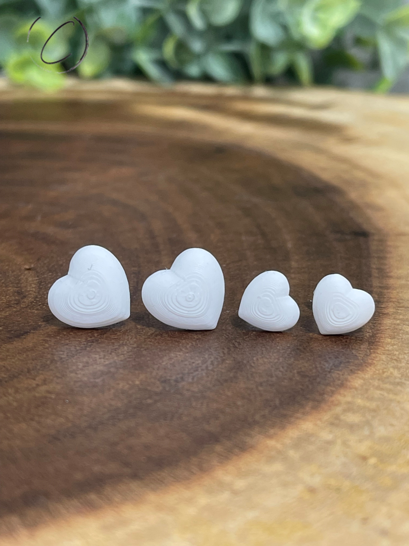 Heart White Stud Earrings