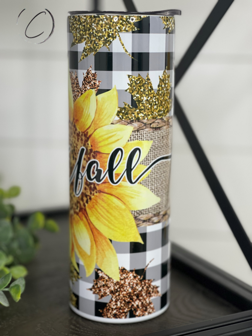 Hello Fall Sunflower 20oz Skinny Tumbler