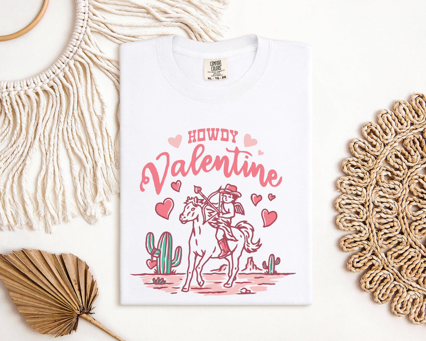Howdy Valentine Cupid Horseback Graphic Tee
