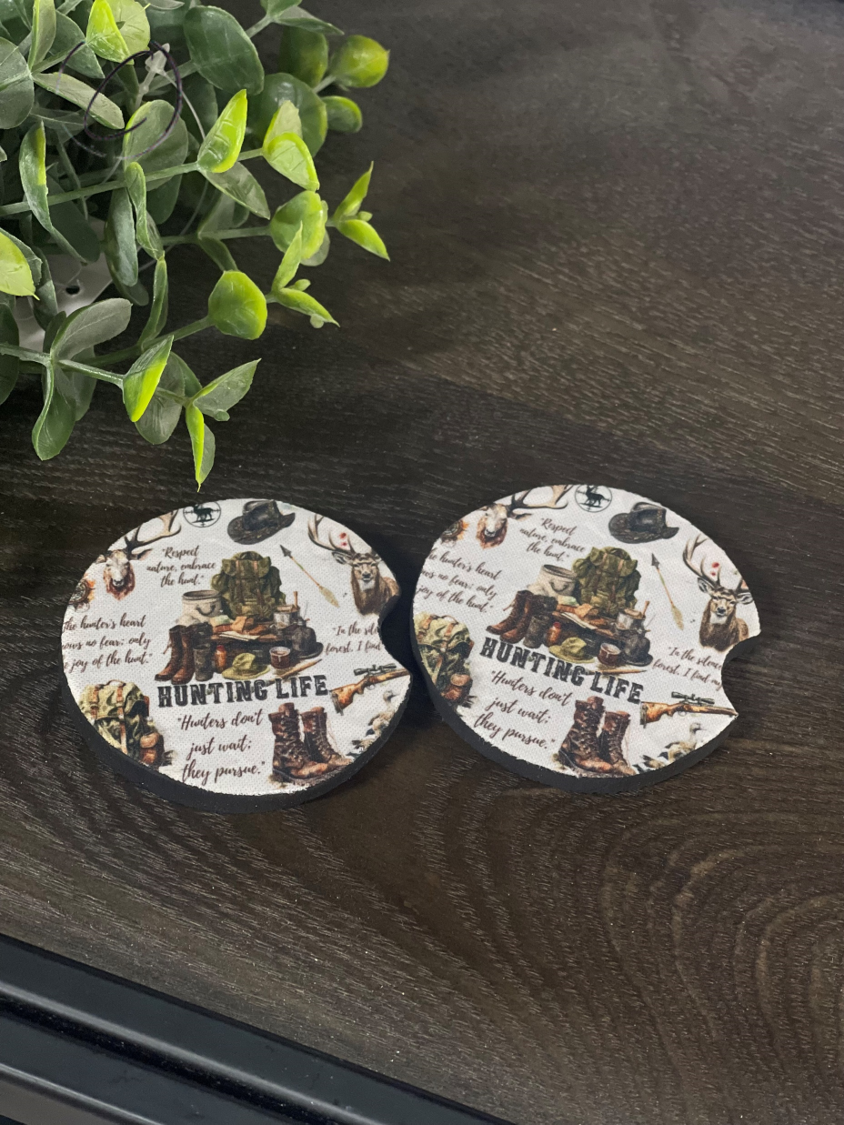 Hunting Life Car Coaster Set