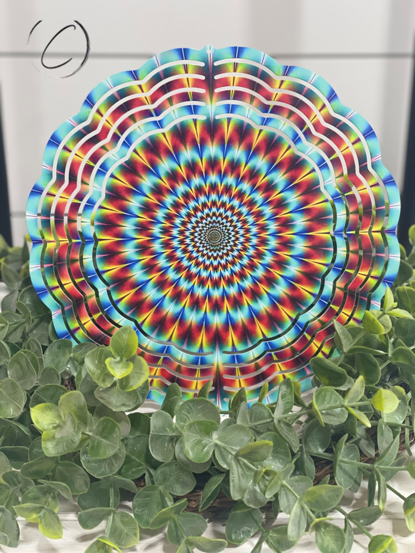 Hypnotic Blue & Orange Wind Spinner