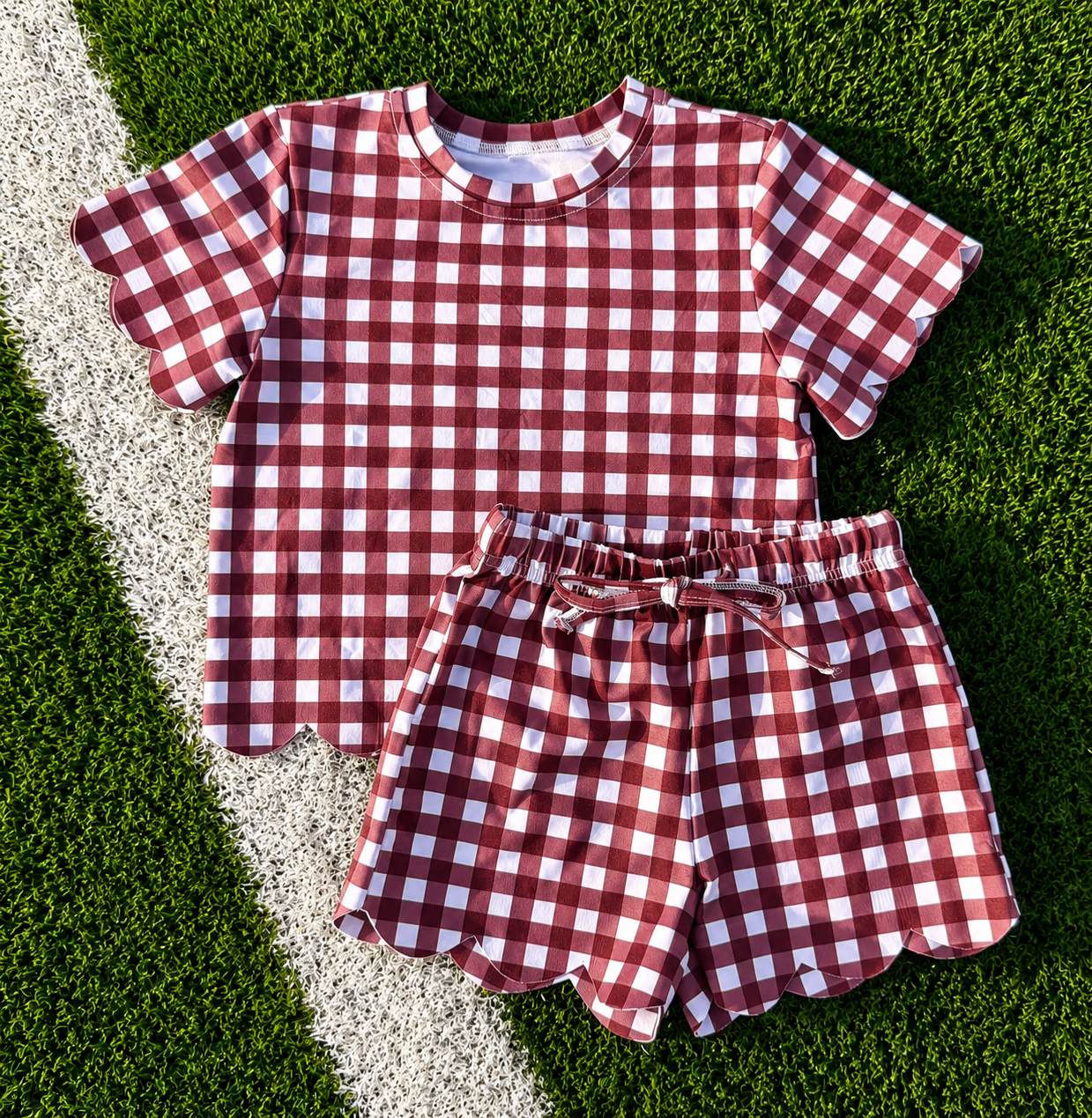 Custom Scalloped Girls Two Piece Sets *Pre Order* *7 COLORS AVAILABLE*